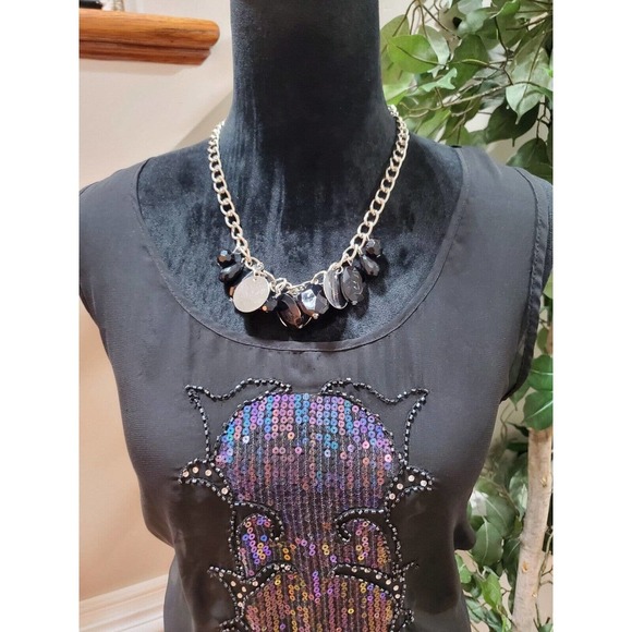 Maurices Women's Black 100% Polyester Round Neck Sleeveless Top Blouse Size 1 - Picture 11 of 12